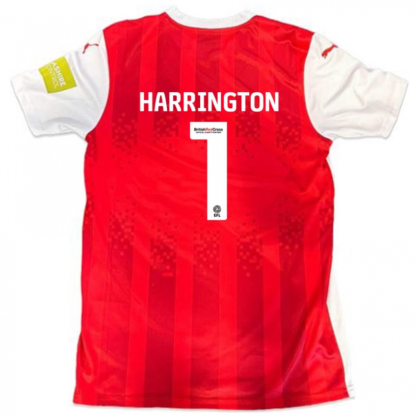 Criança Camisola David Harrington #1 Vermelho Branco Principal 2024/25 Camisa Brasil