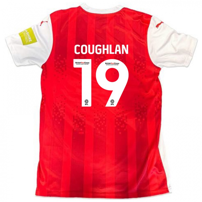 Criança Camisola Ronan Coughlan #19 Vermelho Branco Principal 2024/25 Camisa Brasil