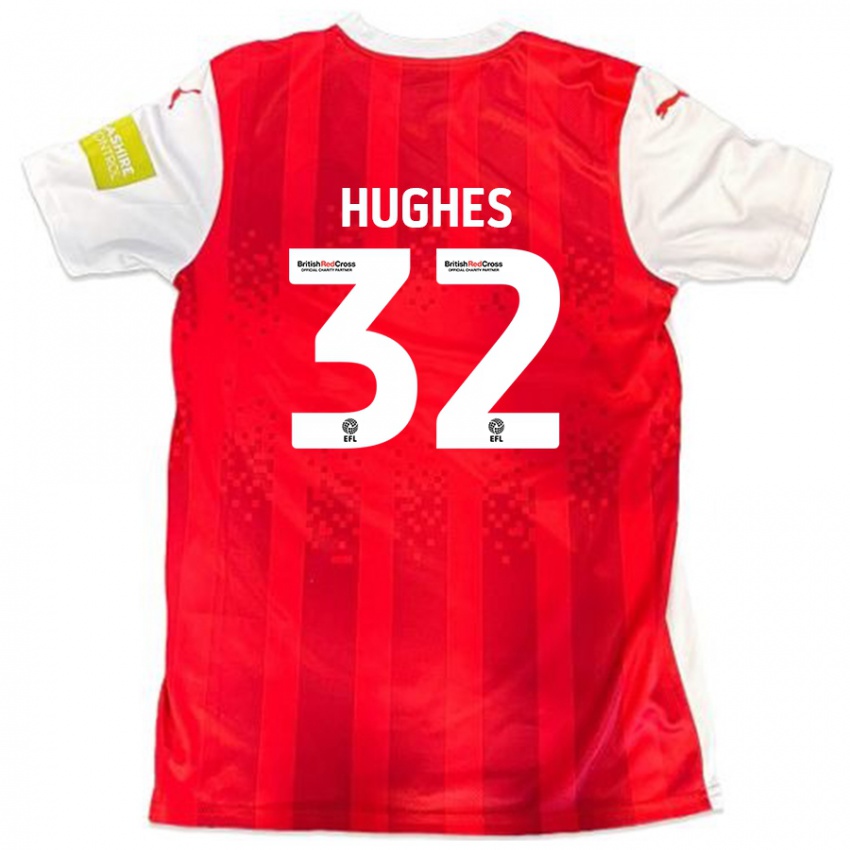 Criança Camisola Kayden Hughes #32 Vermelho Branco Principal 2024/25 Camisa Brasil