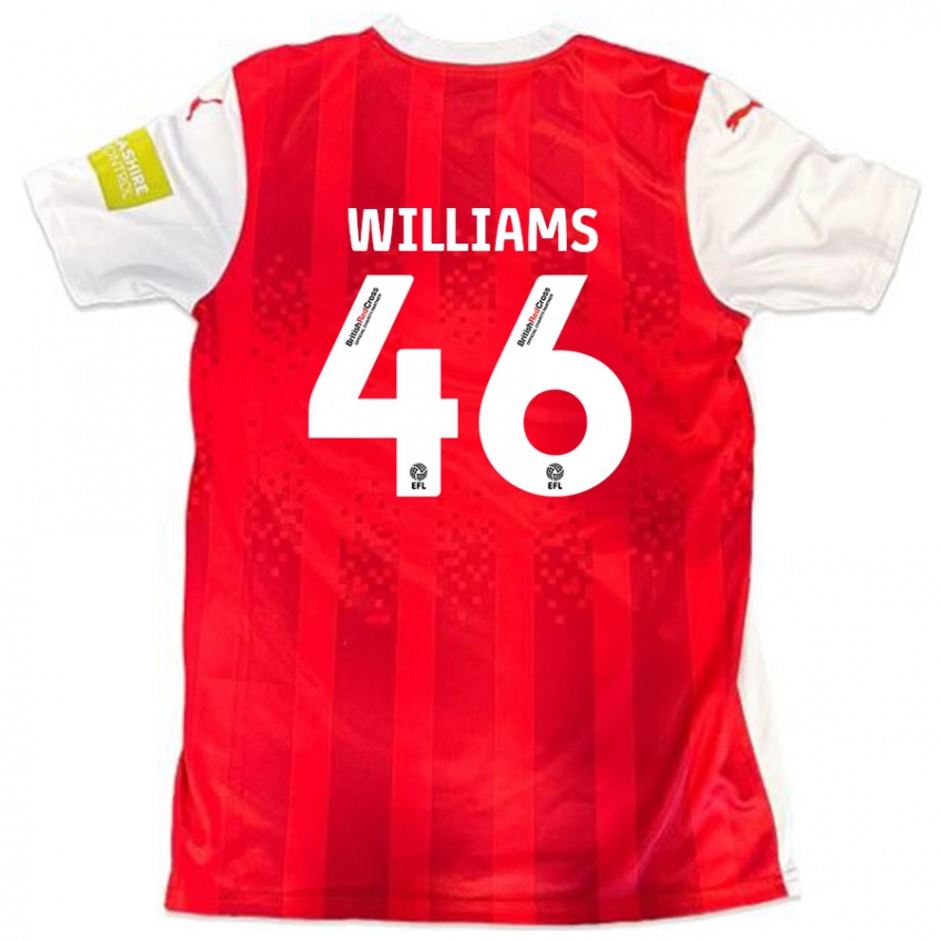 Criança Camisola Theo Williams #46 Vermelho Branco Principal 2024/25 Camisa Brasil