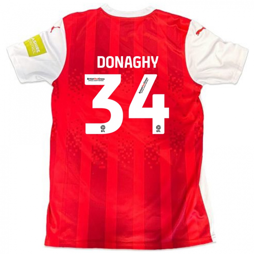 Criança Camisola Tom Donaghy #34 Vermelho Branco Principal 2024/25 Camisa Brasil