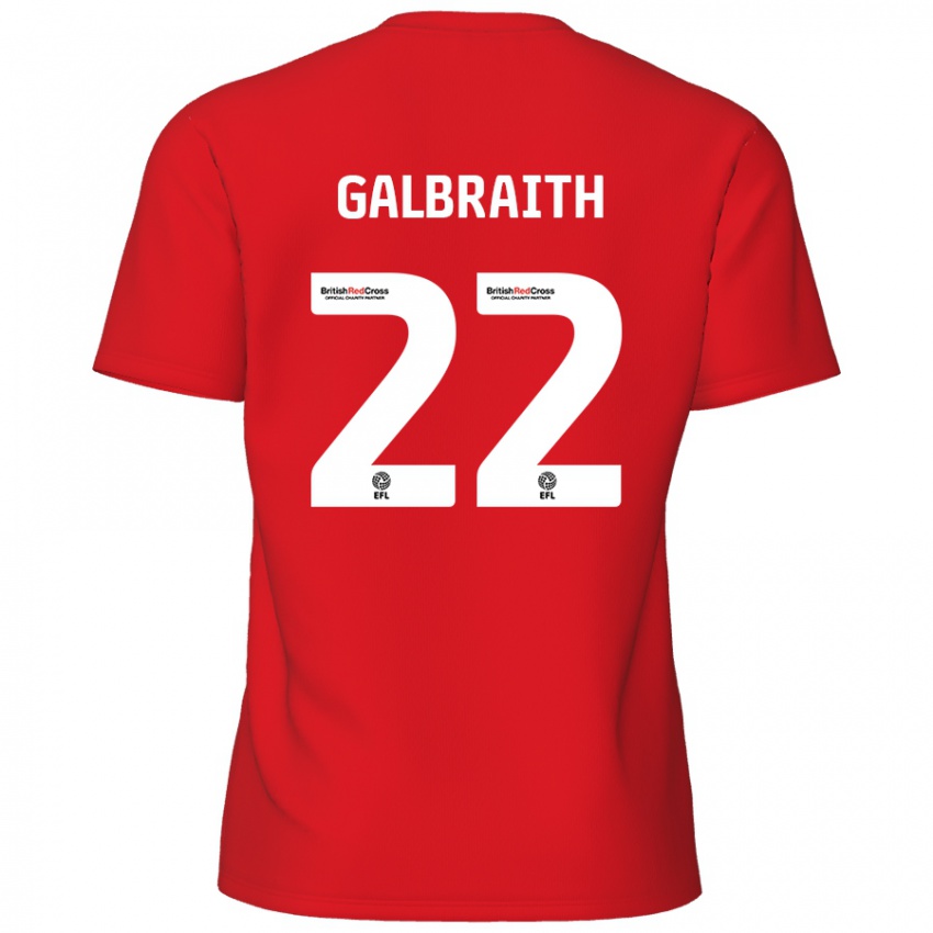 Criança Camisola Ethan Galbraith #22 Vermelho Principal 2024/25 Camisa Brasil