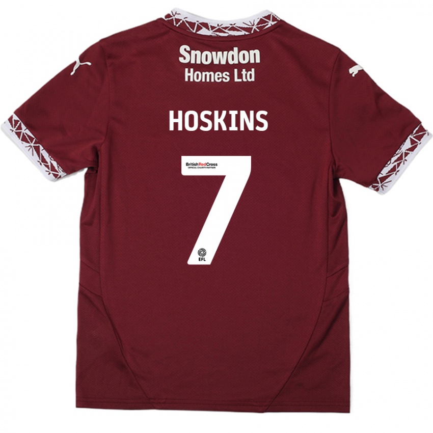 Criança Camisola Sam Hoskins #7 Borgonha Principal 2024/25 Camisa Brasil