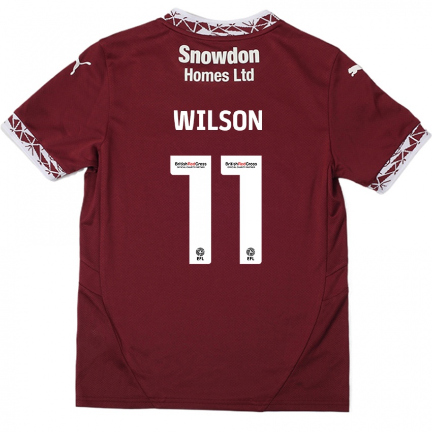 Criança Camisola James Wilson #11 Borgonha Principal 2024/25 Camisa Brasil