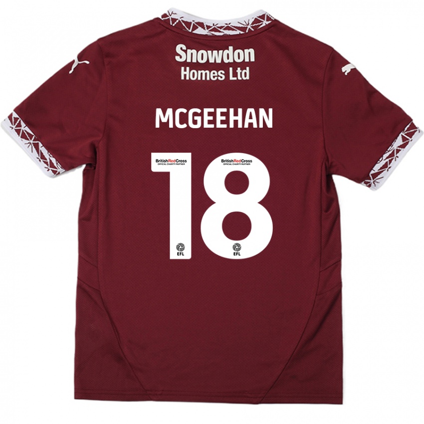 Criança Camisola Cameron Mcgeehan #18 Borgonha Principal 2024/25 Camisa Brasil