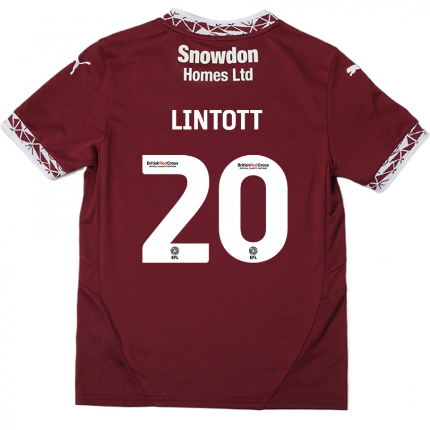 Criança Camisola Harvey Lintott #20 Borgonha Principal 2024/25 Camisa Brasil