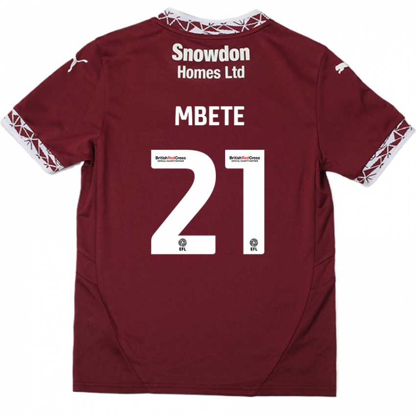 Criança Camisola Luke Mbete #21 Borgonha Principal 2024/25 Camisa Brasil