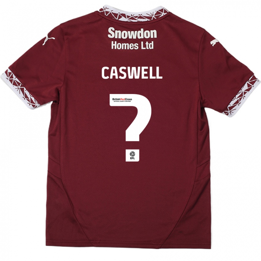 Criança Camisola Jordan Caswell #0 Borgonha Principal 2024/25 Camisa Brasil