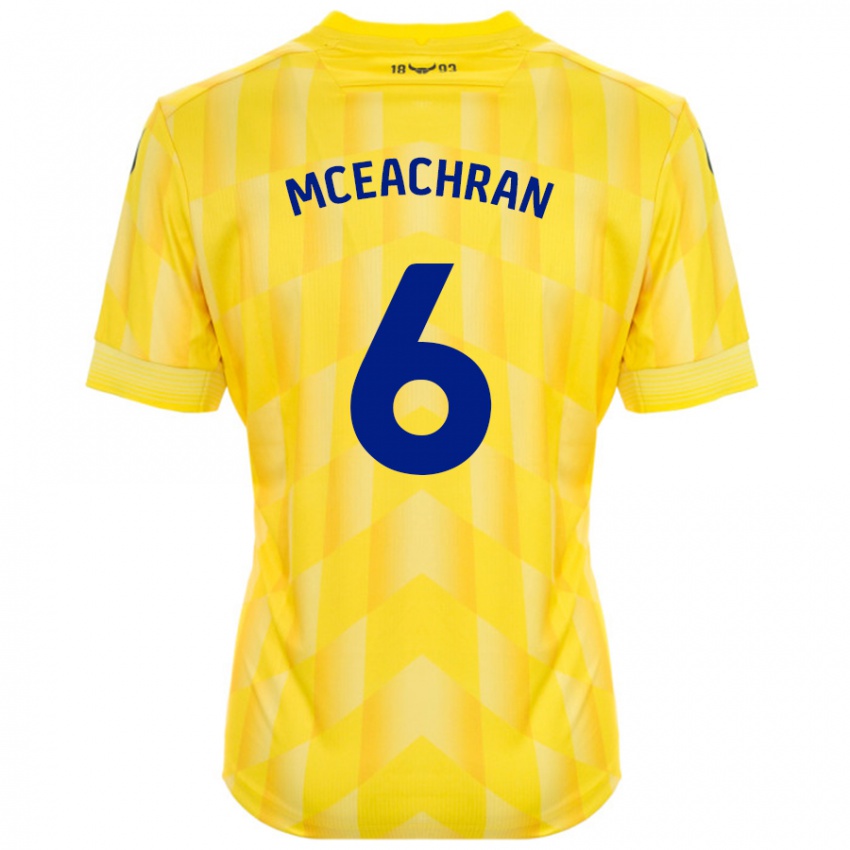 Criança Camisola Josh Mceachran #6 Amarelo Principal 2024/25 Camisa Brasil