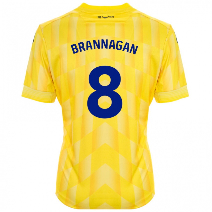 Criança Camisola Cameron Brannagan #8 Amarelo Principal 2024/25 Camisa Brasil