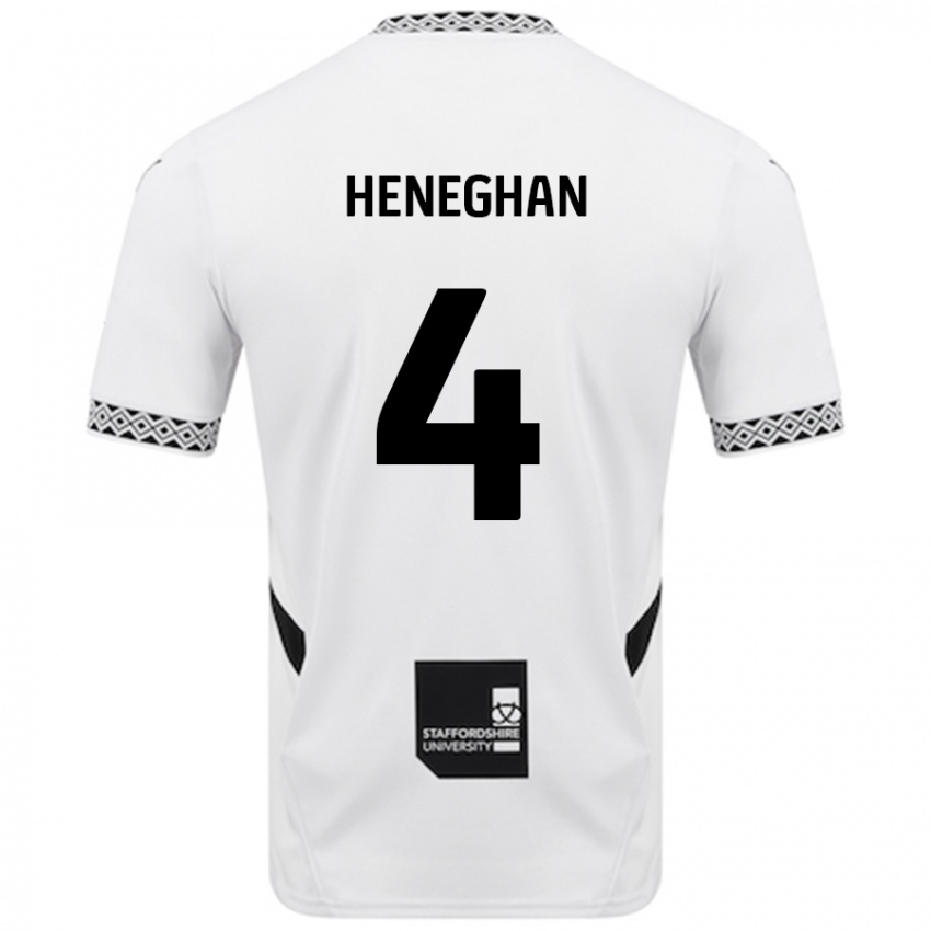 Criança Camisola Ben Heneghan #4 Branco Principal 2024/25 Camisa Brasil