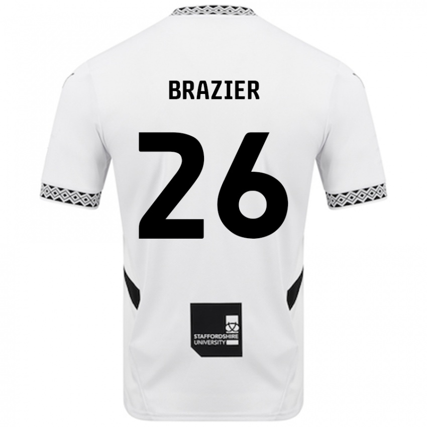 Criança Camisola Liam Brazier #26 Branco Principal 2024/25 Camisa Brasil