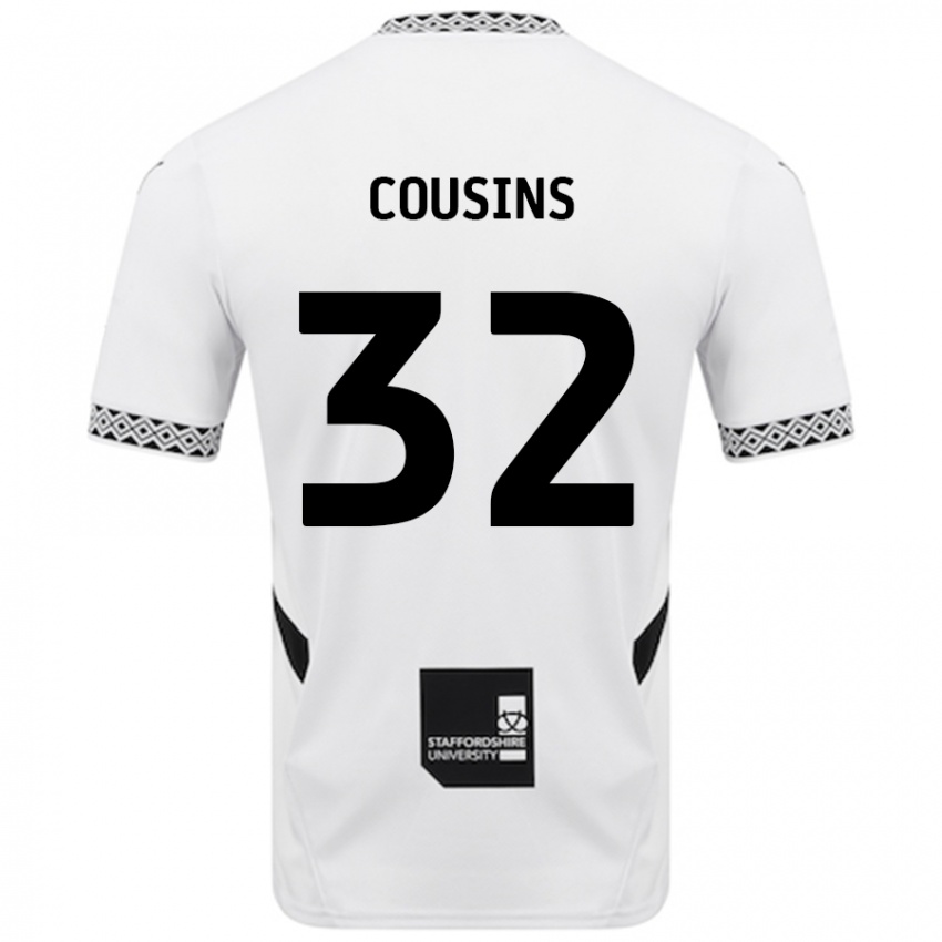 Criança Camisola Logan Cousins #32 Branco Principal 2024/25 Camisa Brasil