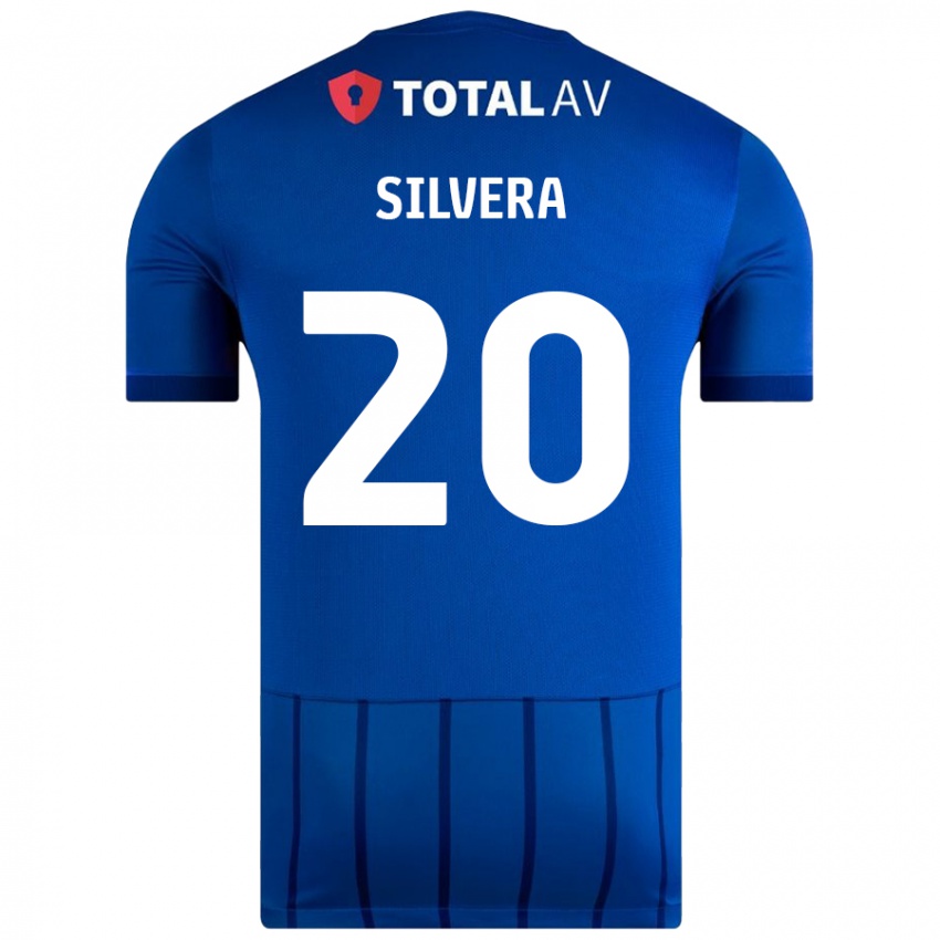 Criança Camisola Sam Silvera #20 Azul Principal 2024/25 Camisa Brasil