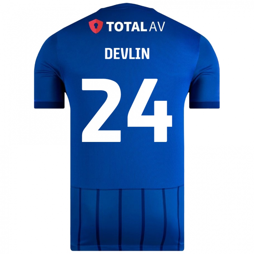 Criança Camisola Terry Devlin #24 Azul Principal 2024/25 Camisa Brasil