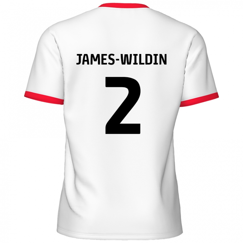 Criança Camisola Luther James-Wildin #2 Vermelho Branco Principal 2024/25 Camisa Brasil