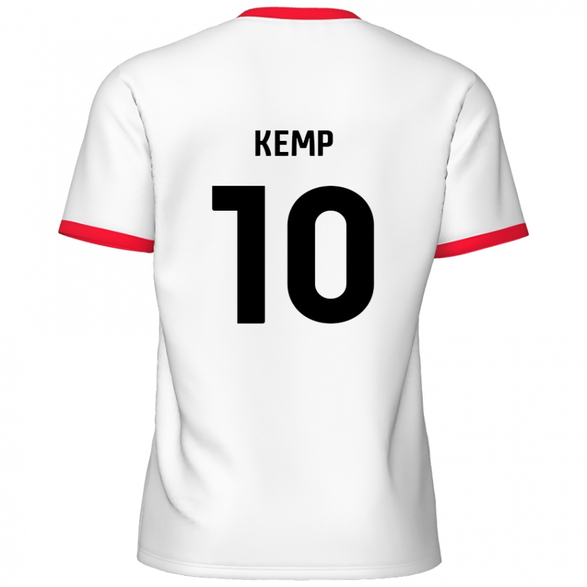 Criança Camisola Dan Kemp #10 Vermelho Branco Principal 2024/25 Camisa Brasil