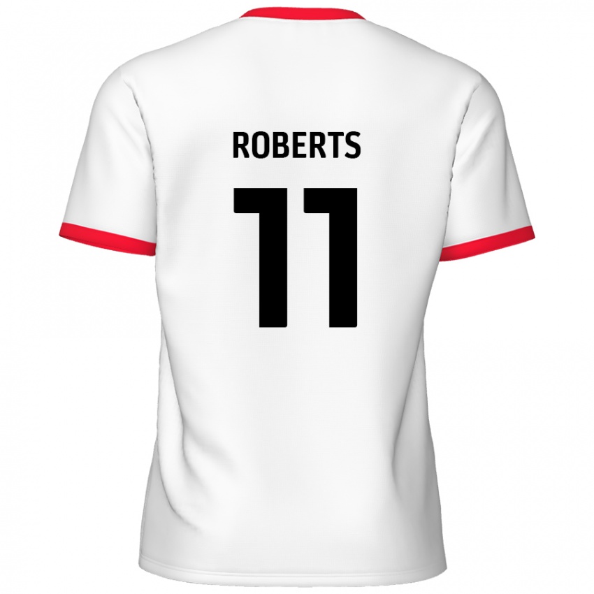 Criança Camisola Jordan Roberts #11 Vermelho Branco Principal 2024/25 Camisa Brasil