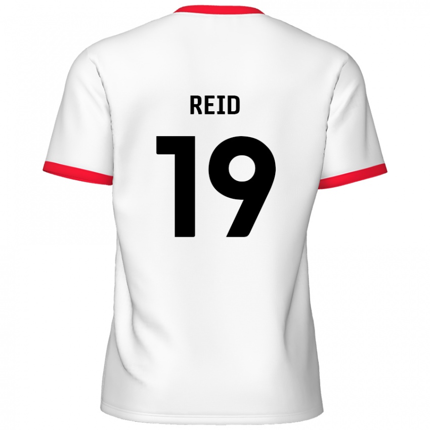 Criança Camisola Jamie Reid #19 Vermelho Branco Principal 2024/25 Camisa Brasil