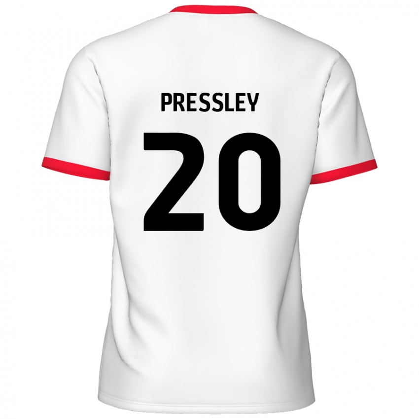 Criança Camisola Aaron Pressley #20 Vermelho Branco Principal 2024/25 Camisa Brasil