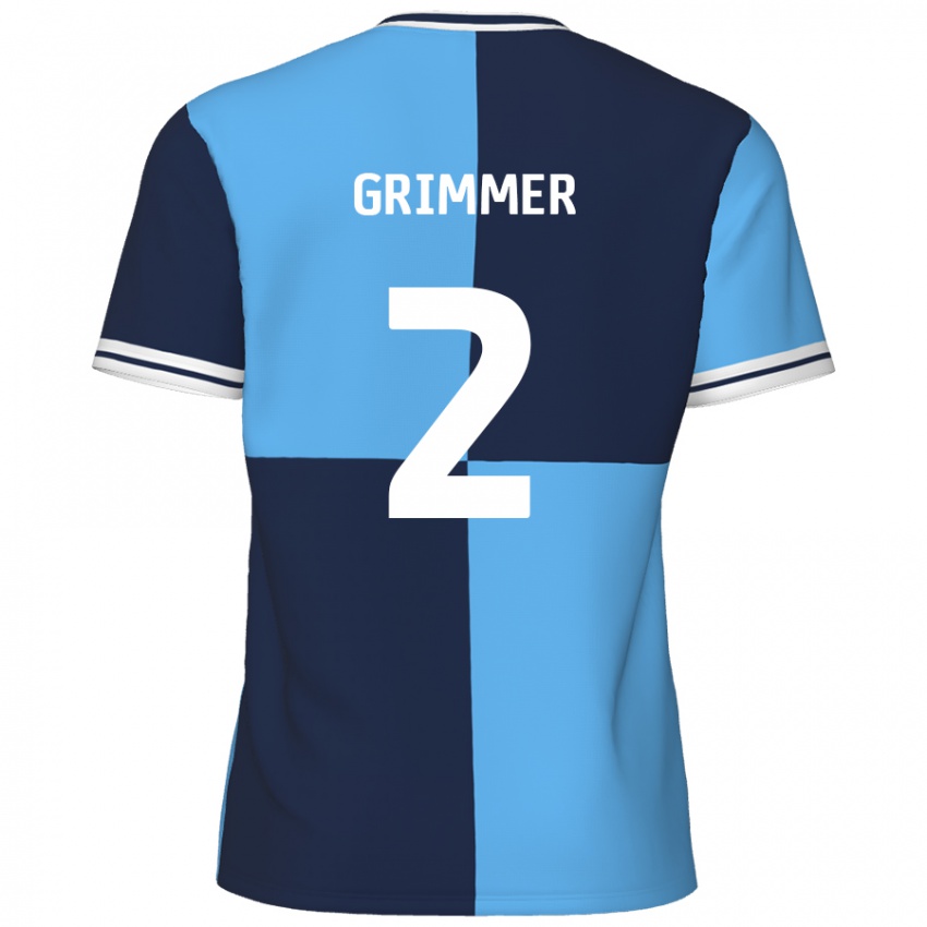 Criança Camisola Jack Grimmer #2 Azul Céu Azul Escuro Principal 2024/25 Camisa Brasil