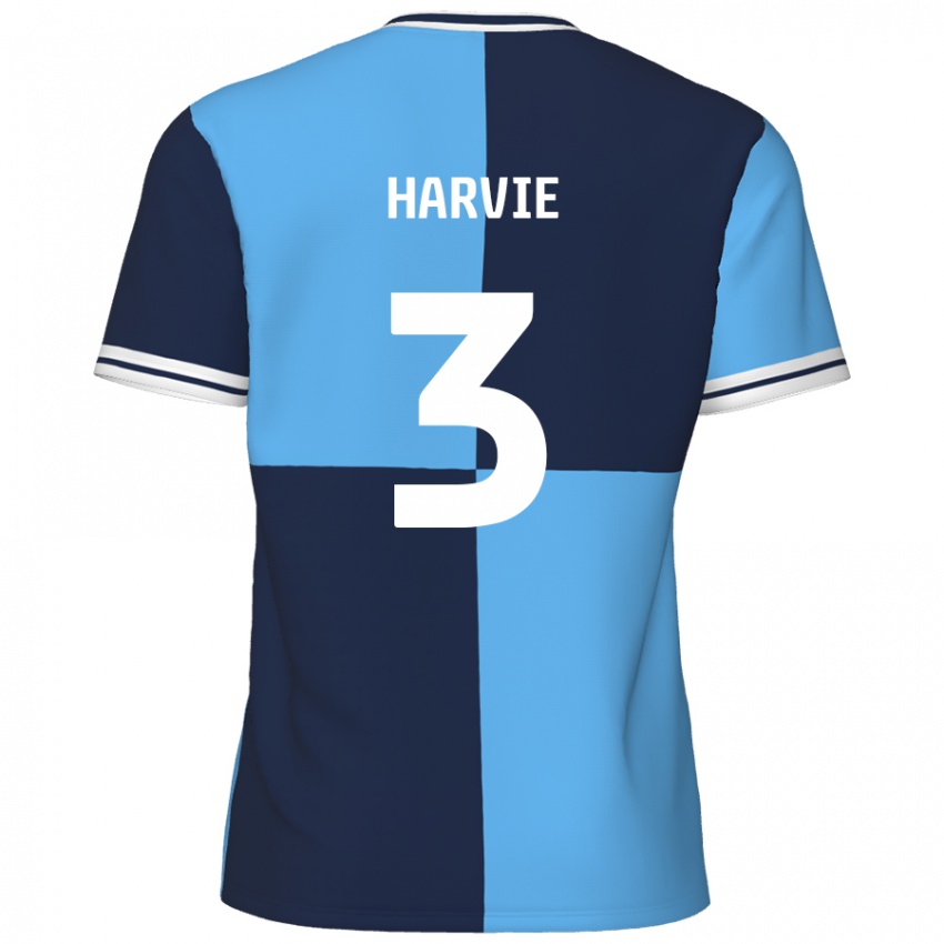 Criança Camisola Daniel Harvie #3 Azul Céu Azul Escuro Principal 2024/25 Camisa Brasil