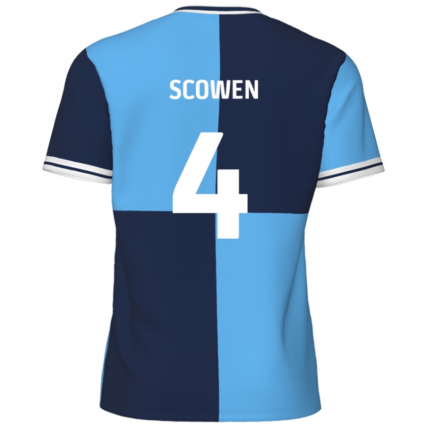 Criança Camisola Josh Scowen #4 Azul Céu Azul Escuro Principal 2024/25 Camisa Brasil