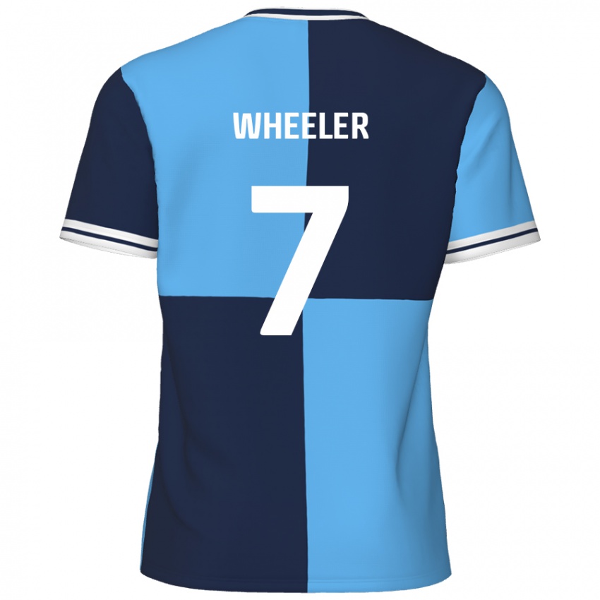 Criança Camisola David Wheeler #7 Azul Céu Azul Escuro Principal 2024/25 Camisa Brasil