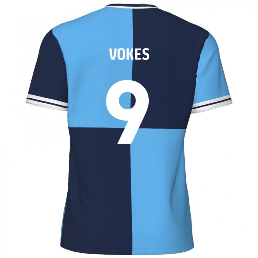 Criança Camisola Sam Vokes #9 Azul Céu Azul Escuro Principal 2024/25 Camisa Brasil