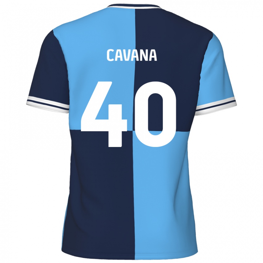 Criança Camisola Max Cavana #40 Azul Céu Azul Escuro Principal 2024/25 Camisa Brasil