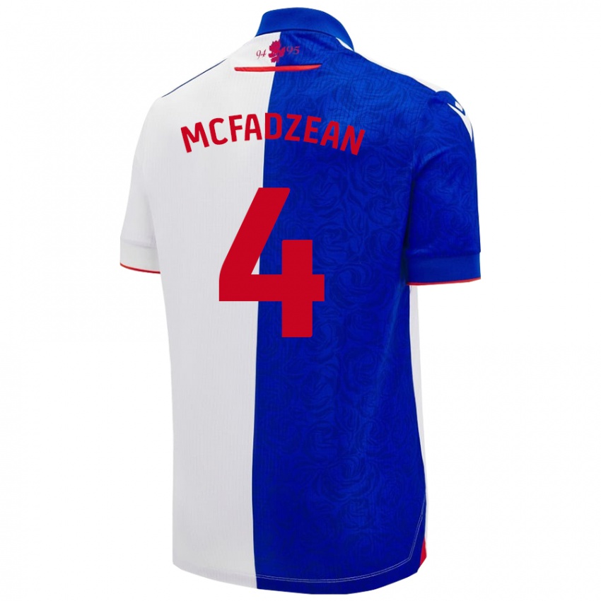 Criança Camisola Kyle Mcfadzean #4 Céu Azul Branco Principal 2024/25 Camisa Brasil