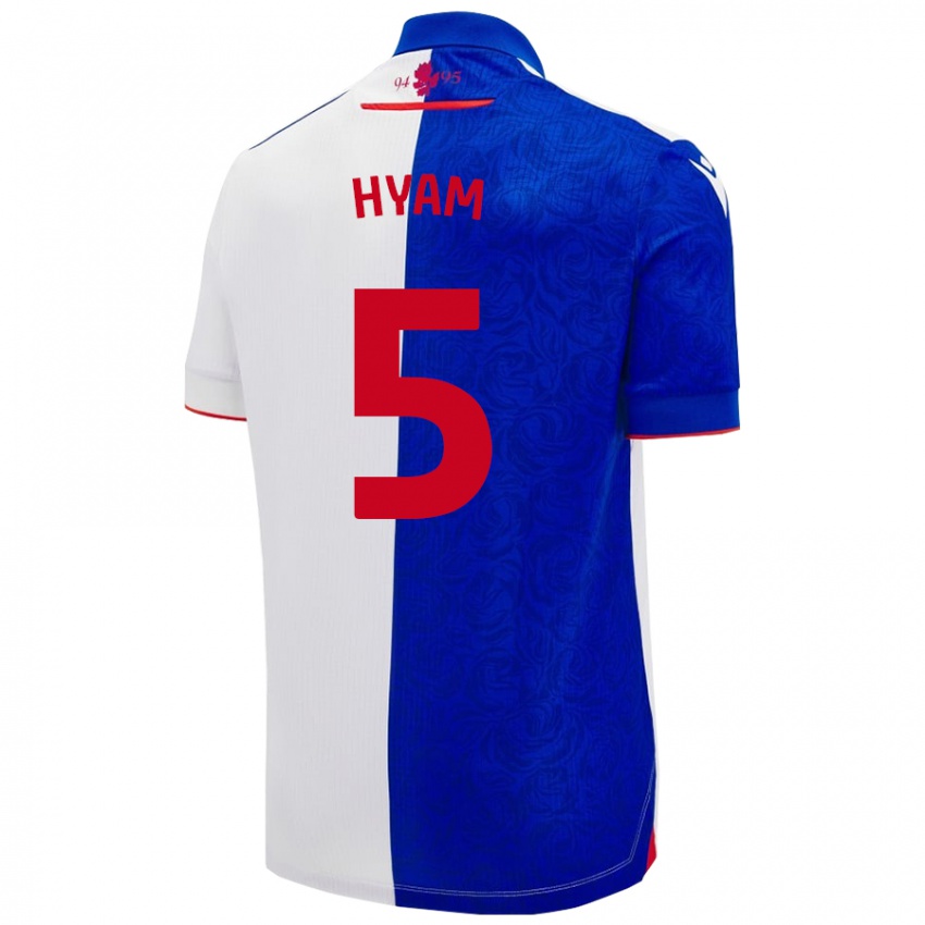 Criança Camisola Dominic Hyam #5 Céu Azul Branco Principal 2024/25 Camisa Brasil