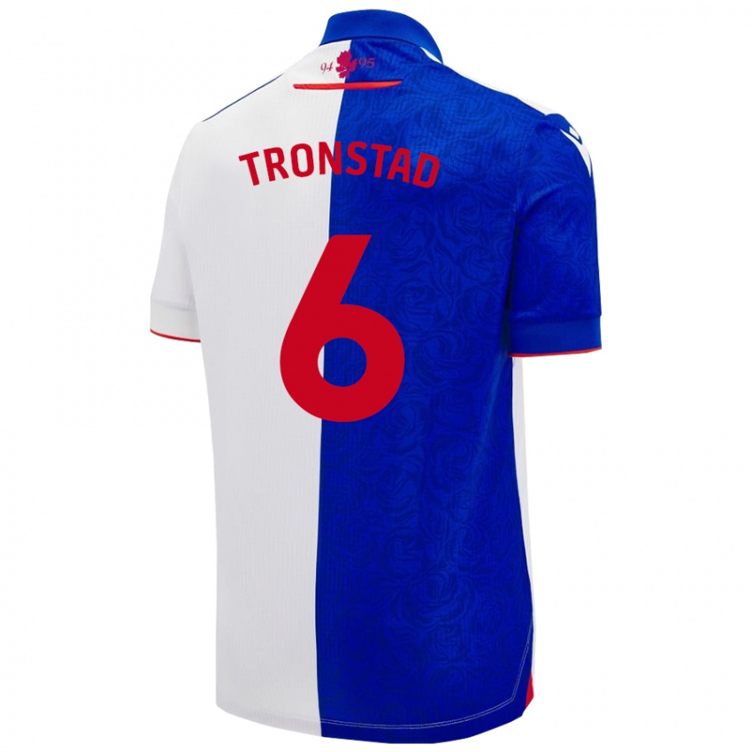 Criança Camisola Sondre Tronstad #6 Céu Azul Branco Principal 2024/25 Camisa Brasil