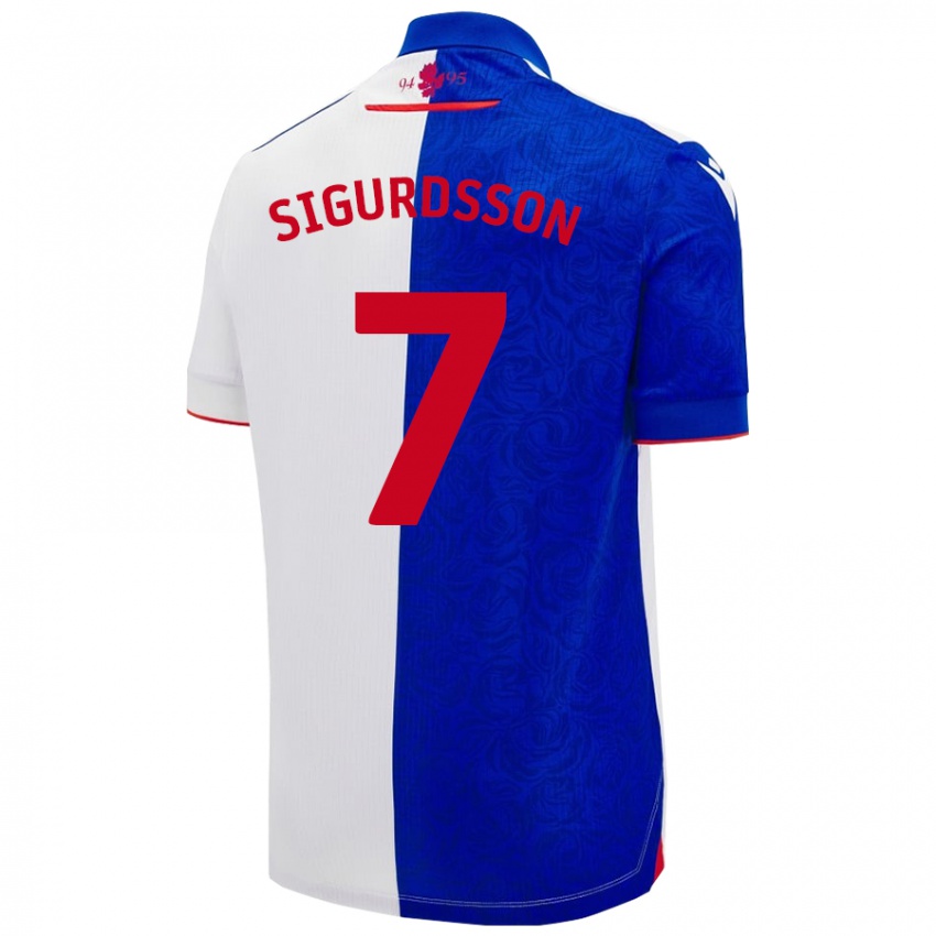 Criança Camisola Arnór Sigurdsson #7 Céu Azul Branco Principal 2024/25 Camisa Brasil