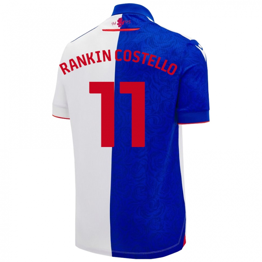 Criança Camisola Joe Rankin-Costello #11 Céu Azul Branco Principal 2024/25 Camisa Brasil