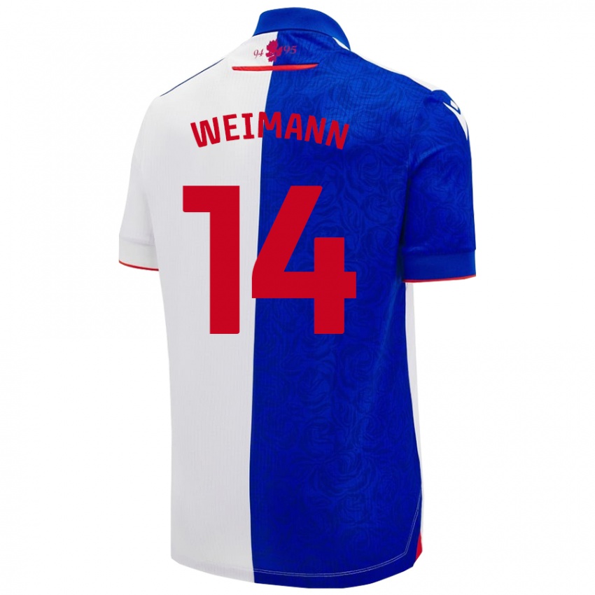 Criança Camisola Andreas Weimann #14 Céu Azul Branco Principal 2024/25 Camisa Brasil