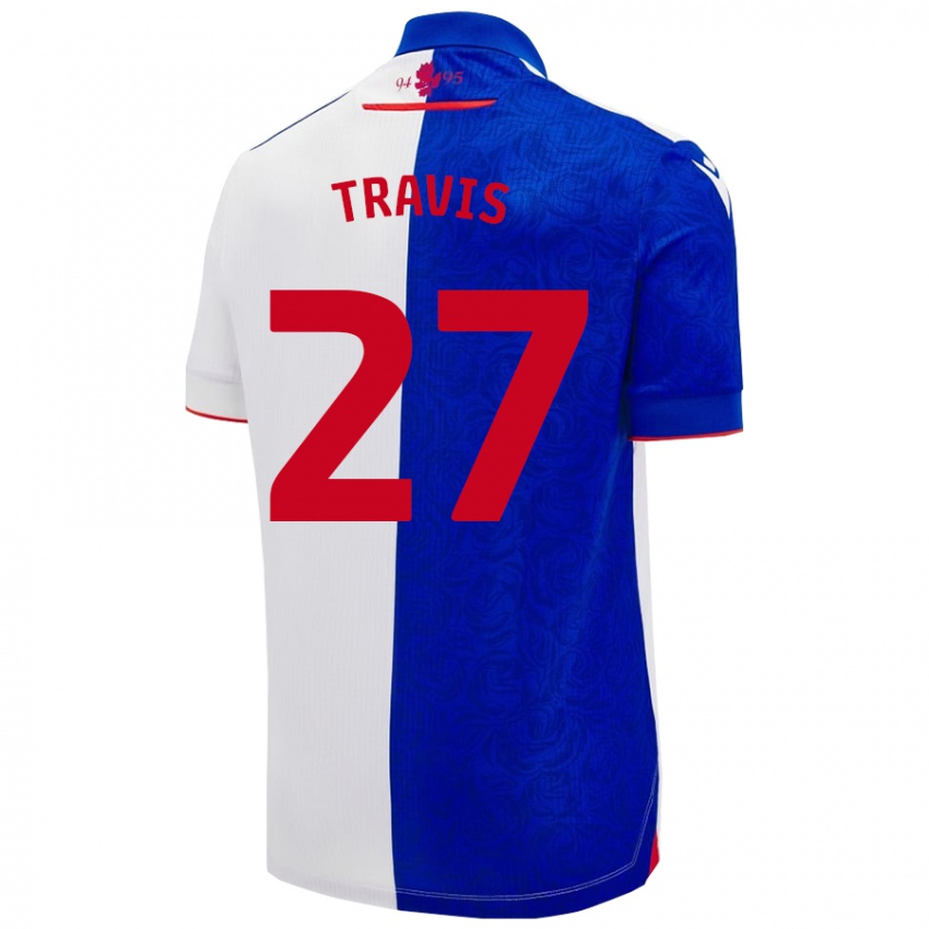 Criança Camisola Lewis Travis #27 Céu Azul Branco Principal 2024/25 Camisa Brasil