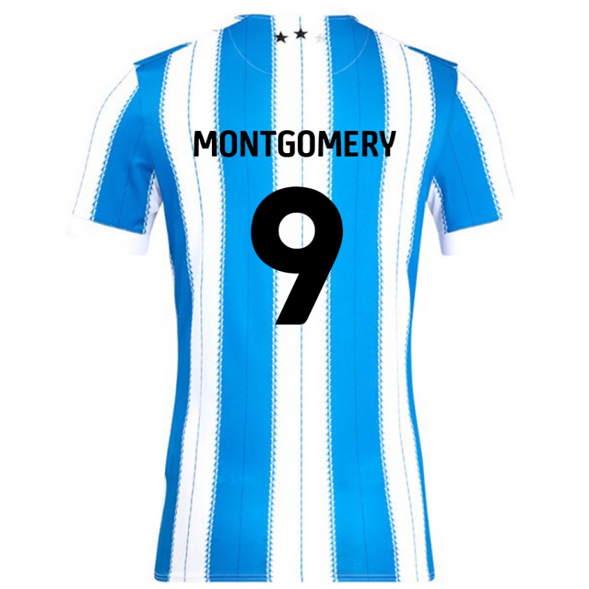 Criança Camisola Ria Montgomery #9 Azul Branco Principal 2024/25 Camisa Brasil