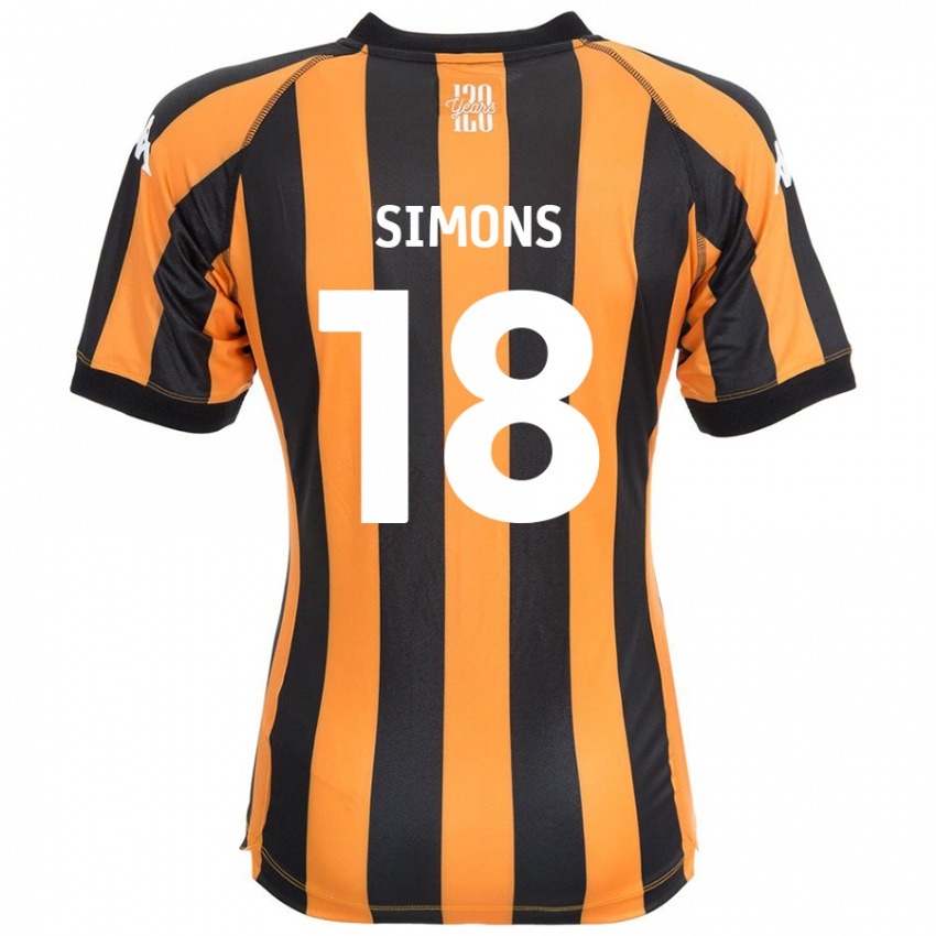 Criança Camisola Xavier Simons #18 Âmbar Negro Principal 2024/25 Camisa Brasil