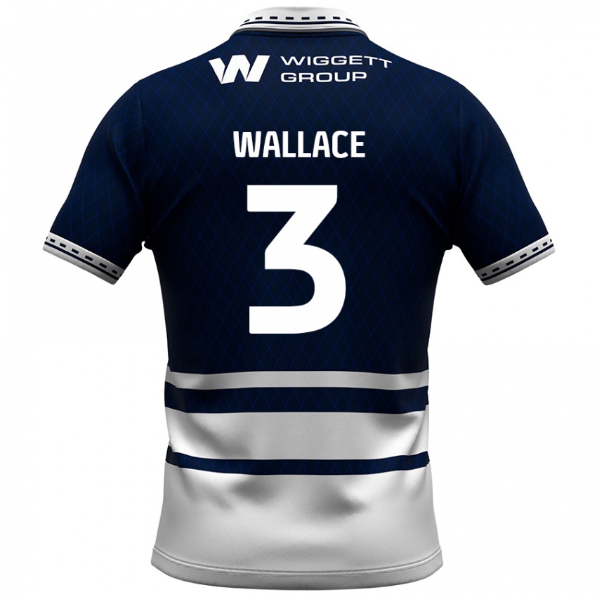 Criança Camisola Murray Wallace #3 Azul Marinho Branco Principal 2024/25 Camisa Brasil