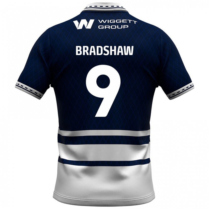 Criança Camisola Tom Bradshaw #9 Azul Marinho Branco Principal 2024/25 Camisa Brasil