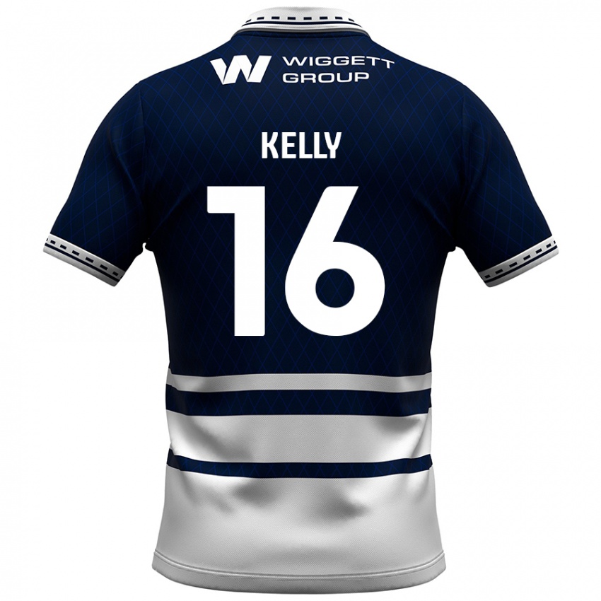 Criança Camisola Daniel Kelly #16 Azul Marinho Branco Principal 2024/25 Camisa Brasil