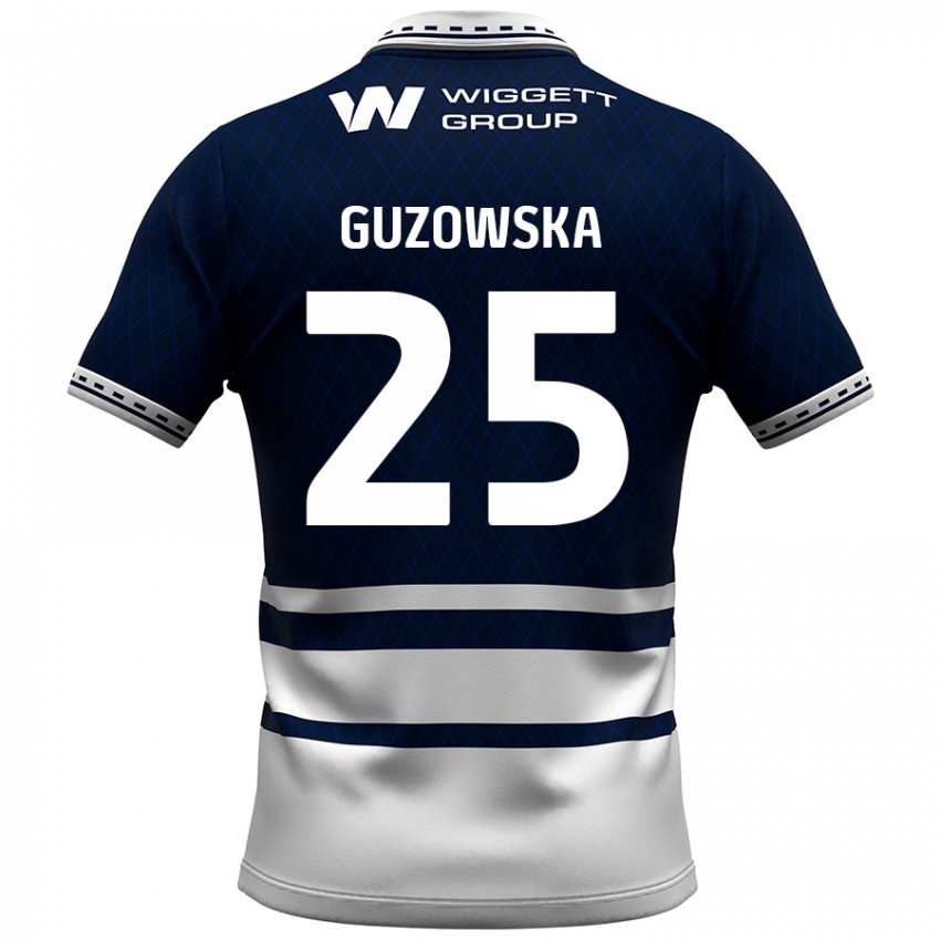 Criança Camisola Sara Guzowska #25 Azul Marinho Branco Principal 2024/25 Camisa Brasil