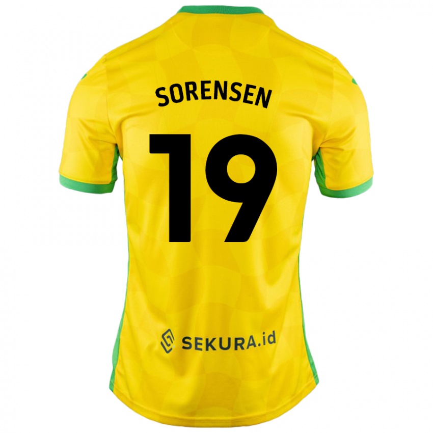 Criança Camisola Jacob Lungi Sørensen #19 Verde Amarelo Principal 2024/25 Camisa Brasil