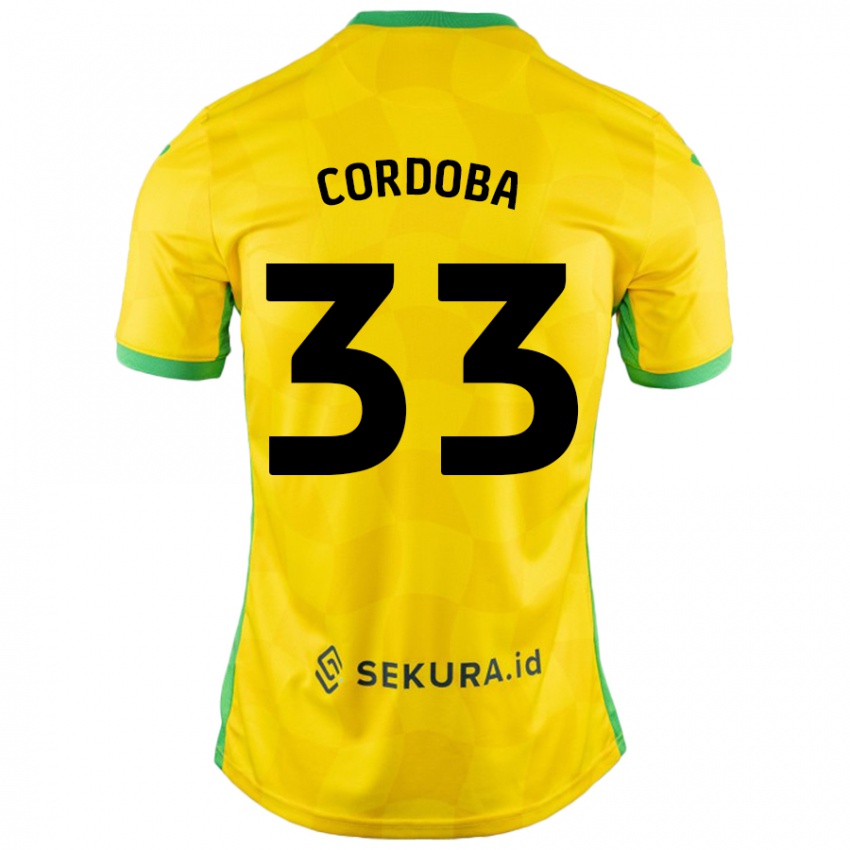 Criança Camisola José Córdoba #33 Verde Amarelo Principal 2024/25 Camisa Brasil