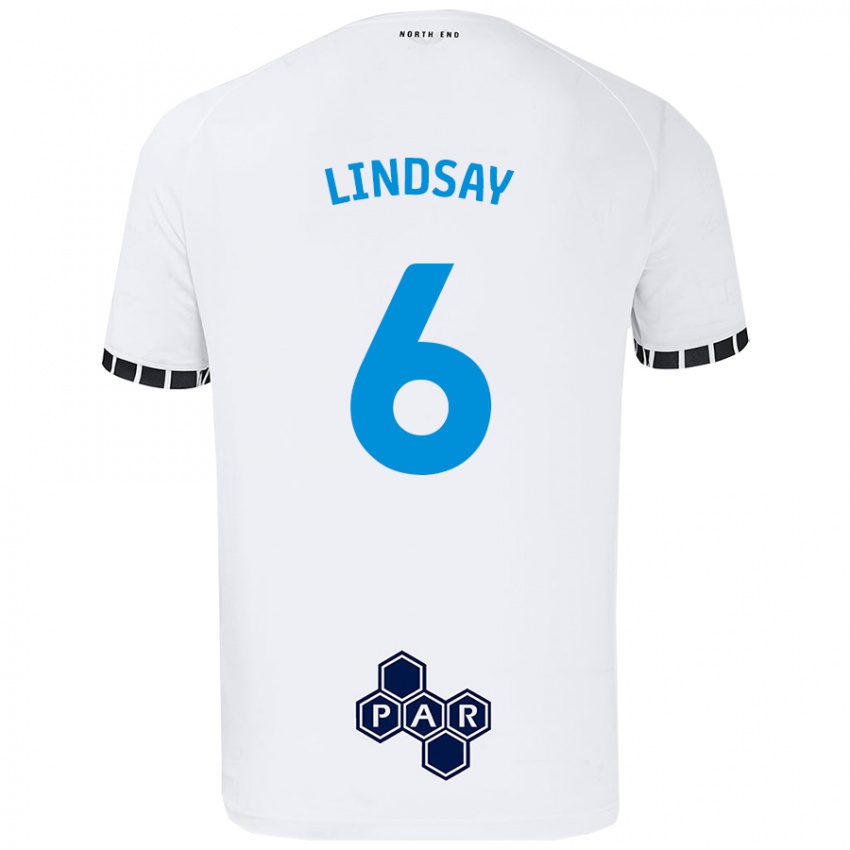 Criança Camisola Liam Lindsay #6 Branco Principal 2024/25 Camisa Brasil