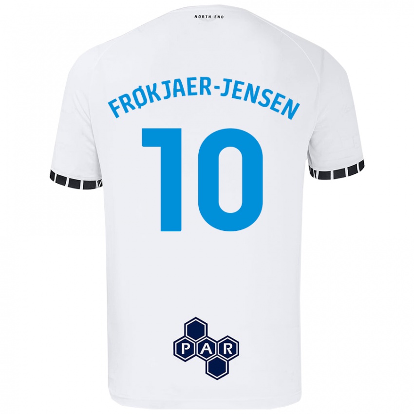 Criança Camisola Mads Frøkjaer-Jensen #10 Branco Principal 2024/25 Camisa Brasil