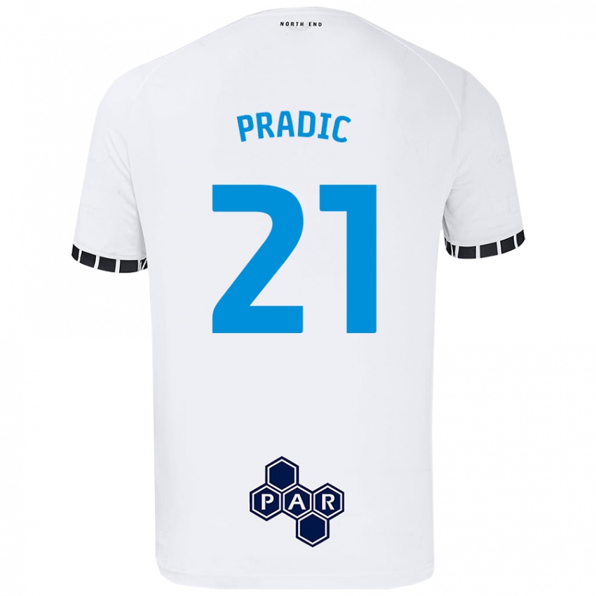 Criança Camisola James Pradic #21 Branco Principal 2024/25 Camisa Brasil