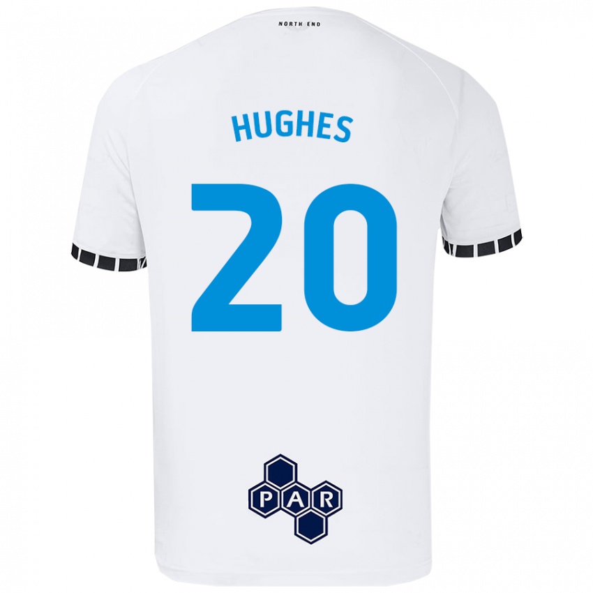 Criança Camisola Amy Hughes #20 Branco Principal 2024/25 Camisa Brasil