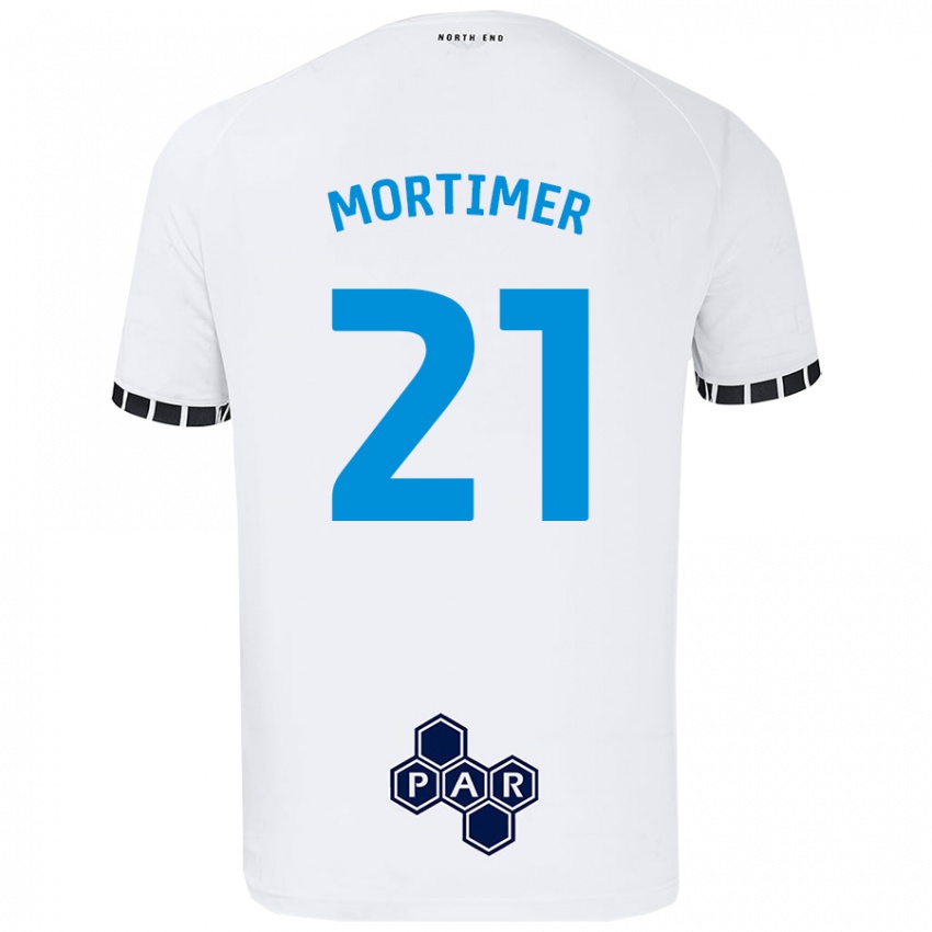 Criança Camisola Jodie Mortimer #21 Branco Principal 2024/25 Camisa Brasil